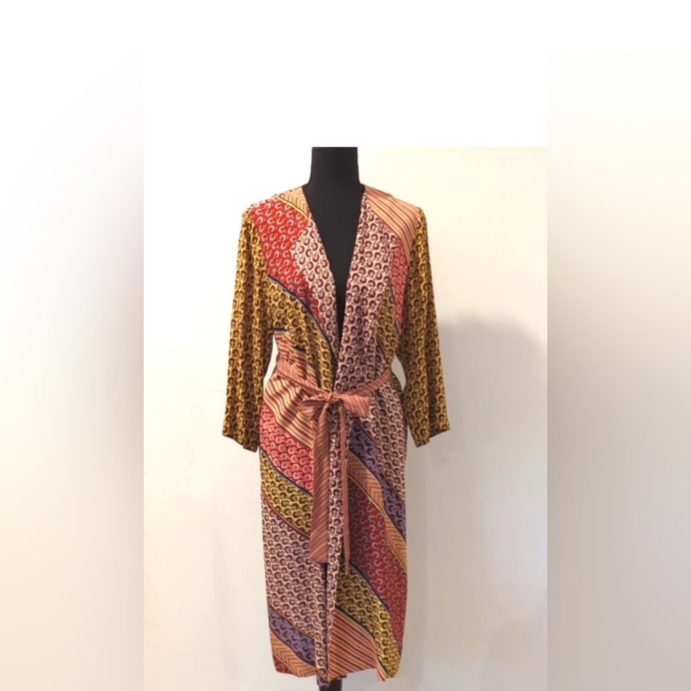 Cabi Style 5664 Poet Jacket Boho Patchwork Multicolor Kimono size Small